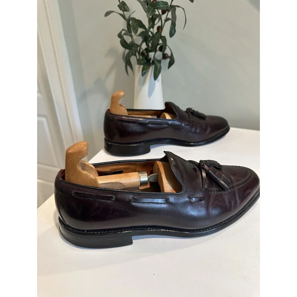 VTG Allen Edmonds Men's Burgundy Leather Tassel Loafers Dress Shoes Size 8.5 D